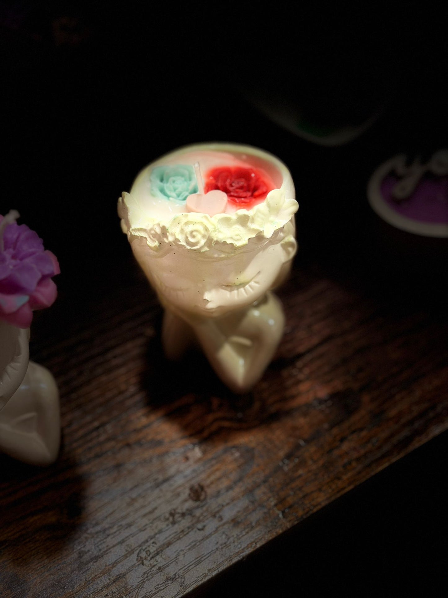Mini Girl-Shaped Candles with Flowers