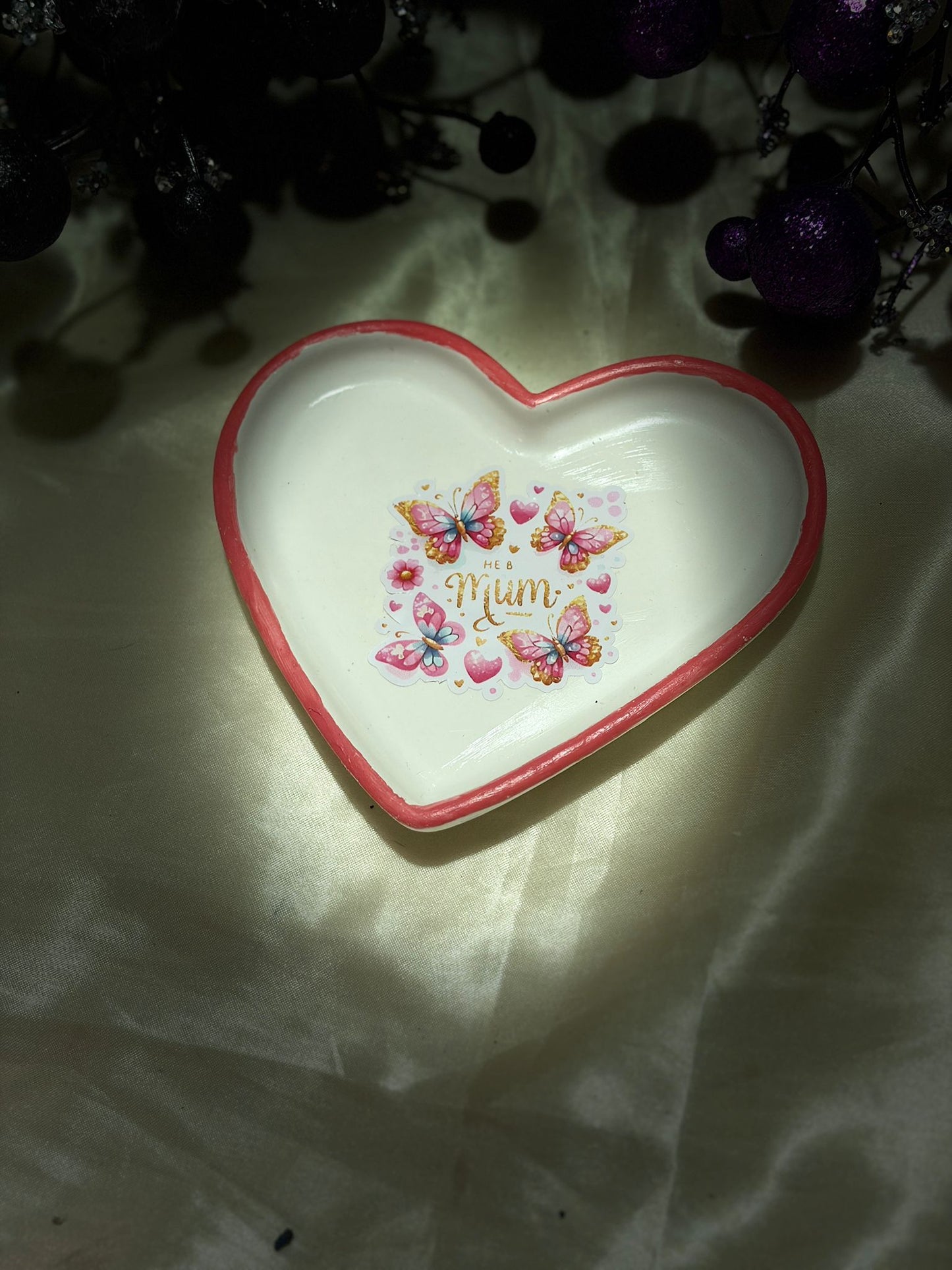 Hand-Painted Heart Tray - Small