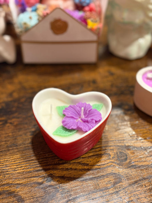 Heart-Shaped Candle in Red Container