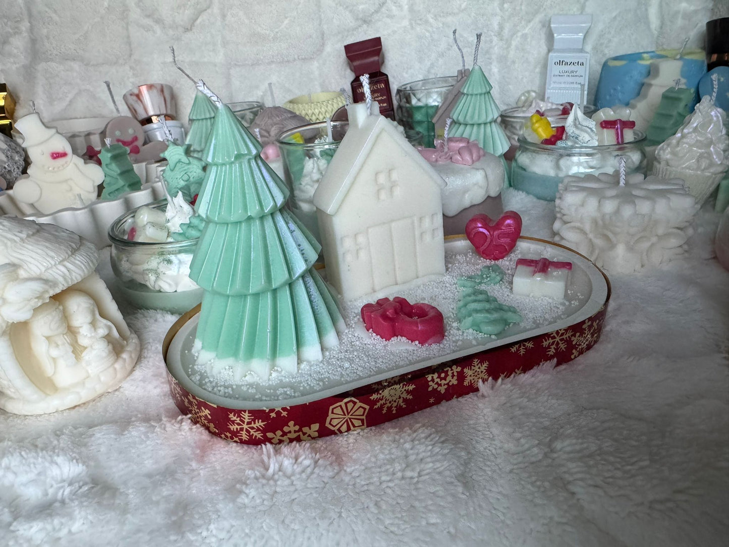 Winter Wonderland Scene Candle Set - Christmas Village Display