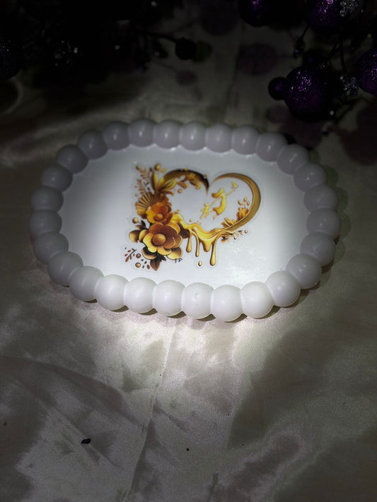 White Tray with Sunflower and Mama Text