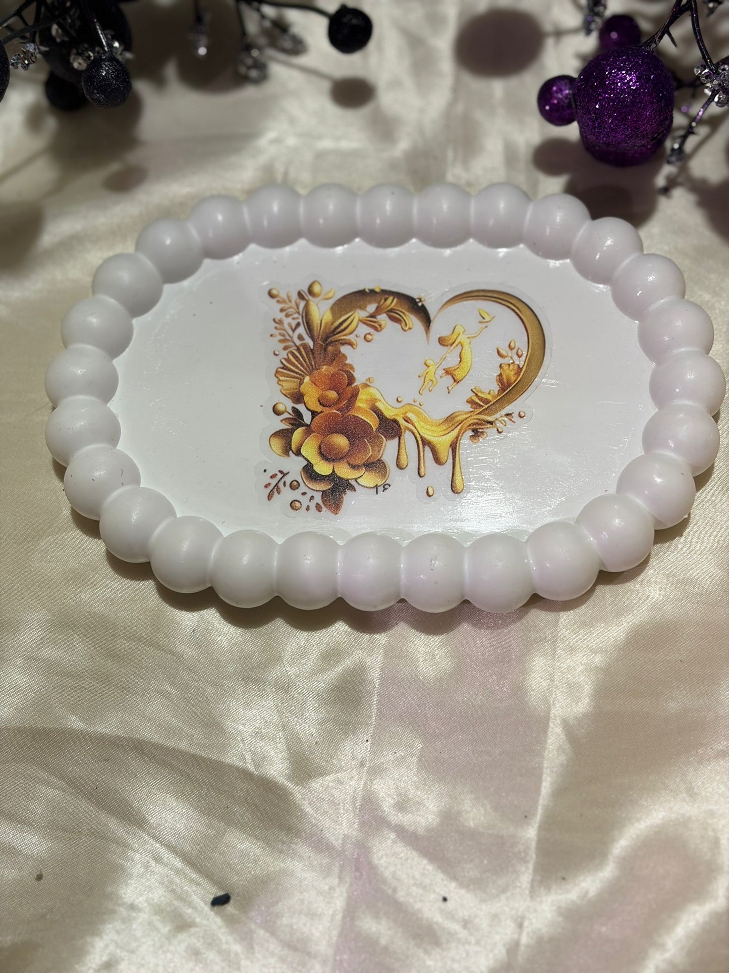 White Tray with Sunflower and Mama Text
