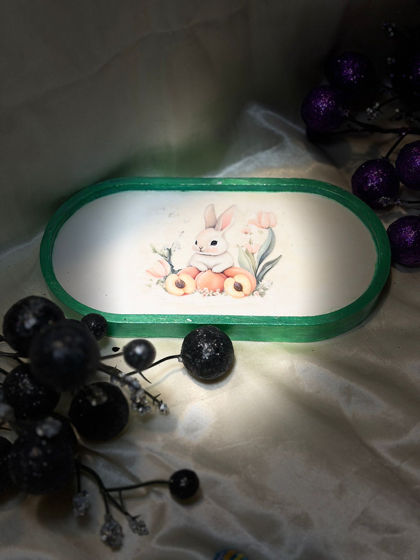 Easter Oval Tray – Bunny Garden