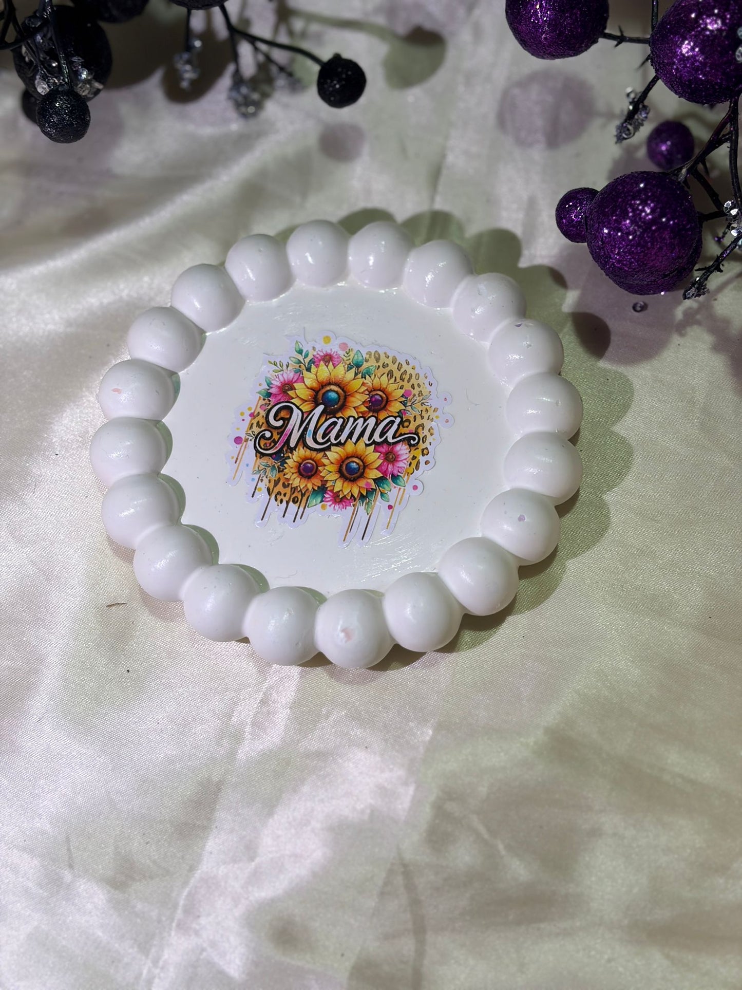 Mom I Love You Tray - White with Gold Drip