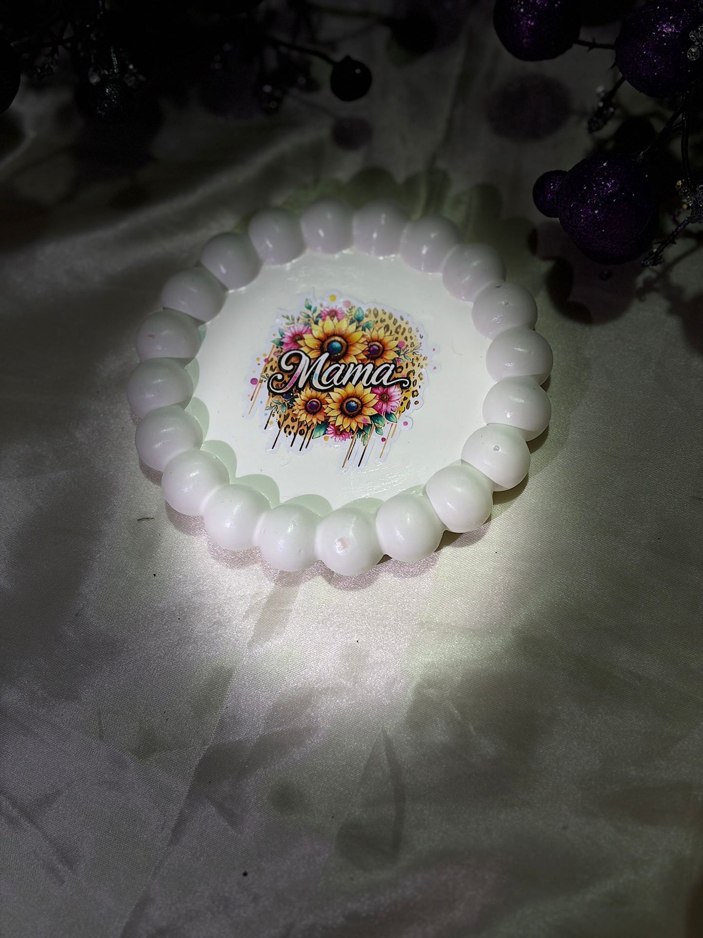 Mom I Love You Tray - White with Gold Drip