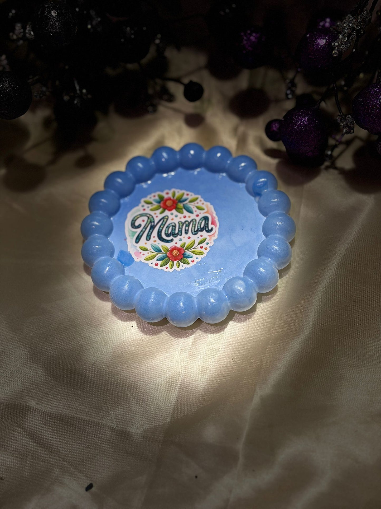 Mama Tray - Blue with Folk Art Florals