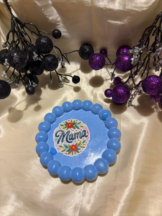 Mama Tray - Blue with Folk Art Florals