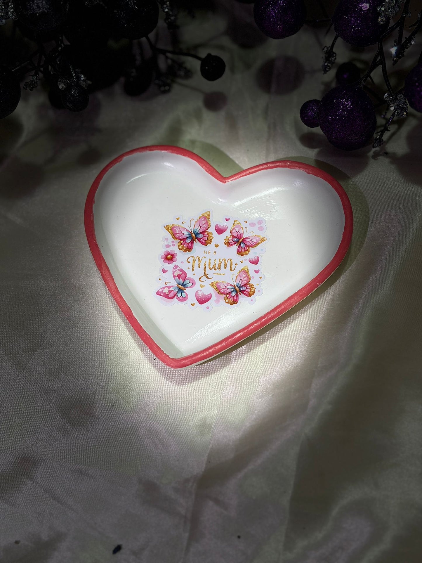 Hand-Painted Heart Tray - Small