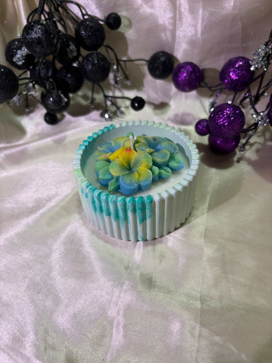 Turquoise Bloom Candle - Mother's Day Gift