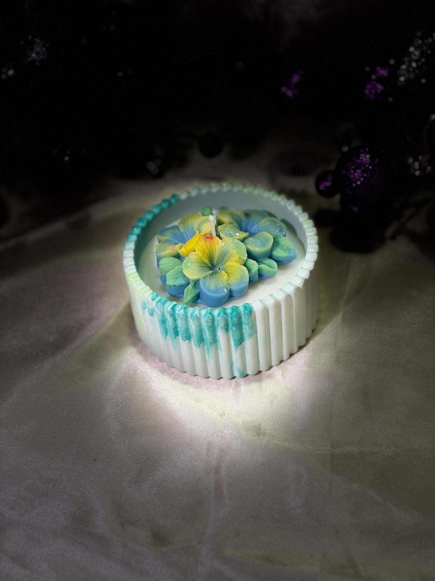 Turquoise Bloom Candle - Mother's Day Gift