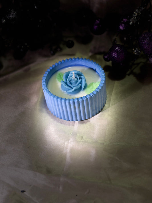 Blue Rose Bloom Candle - Mother's Day Gift