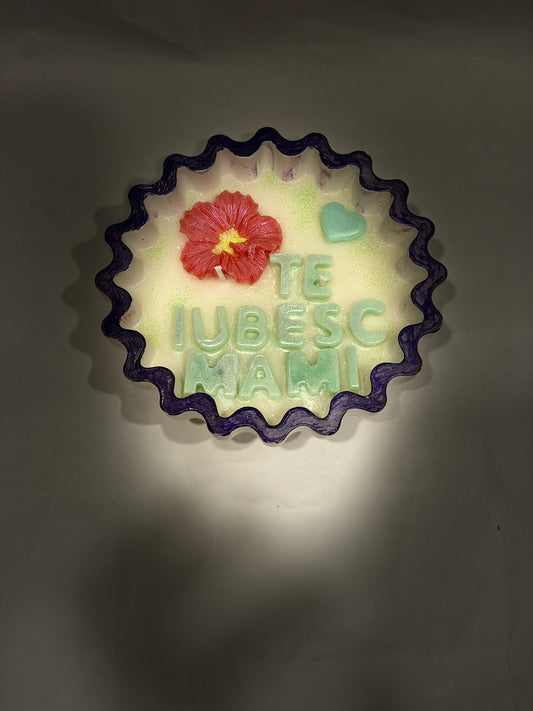 Te Iubesc Mami Floral Candle - Mother's Day Gift