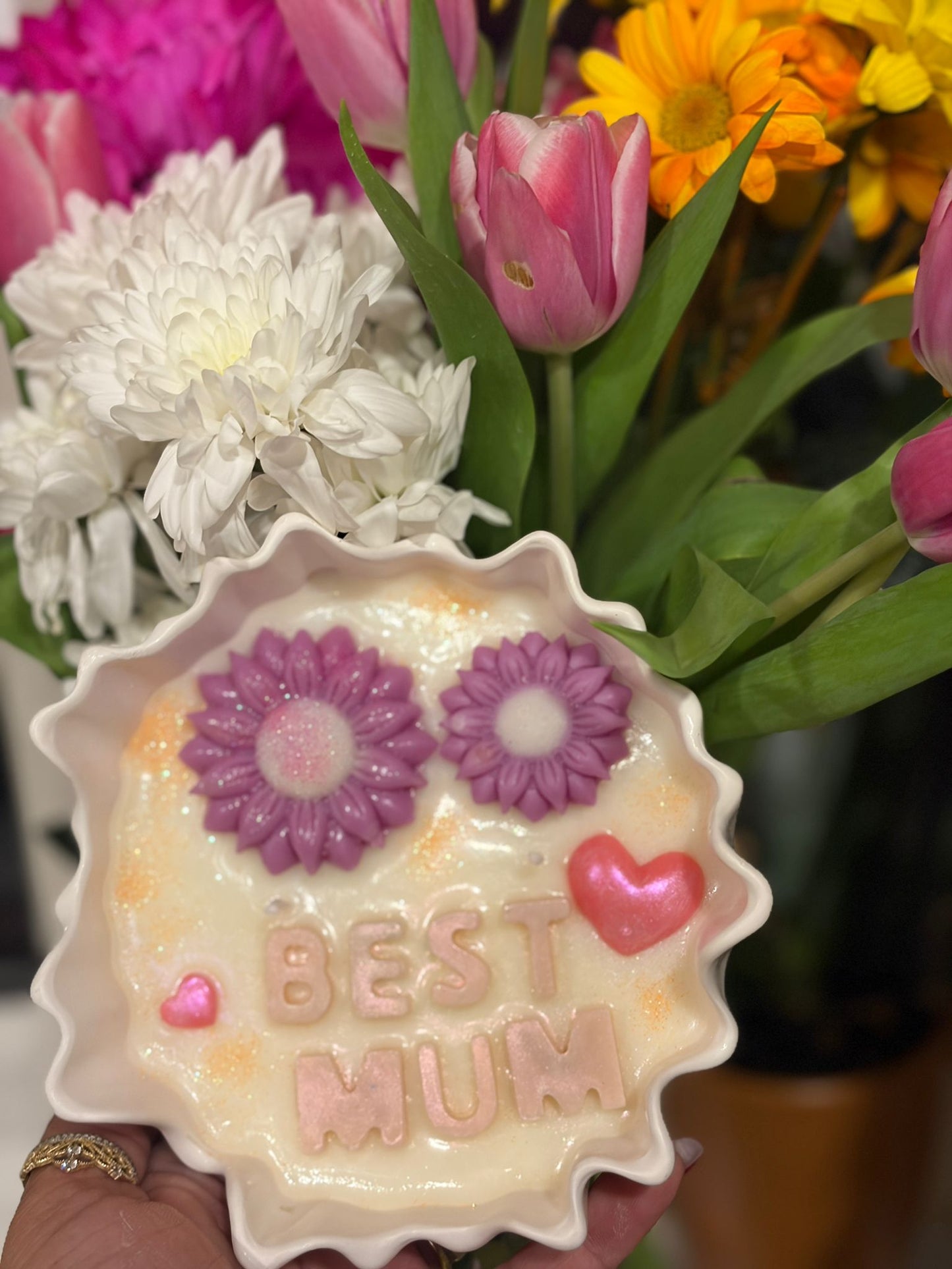 Best Mum Floral Candle - Mother's Day Gift