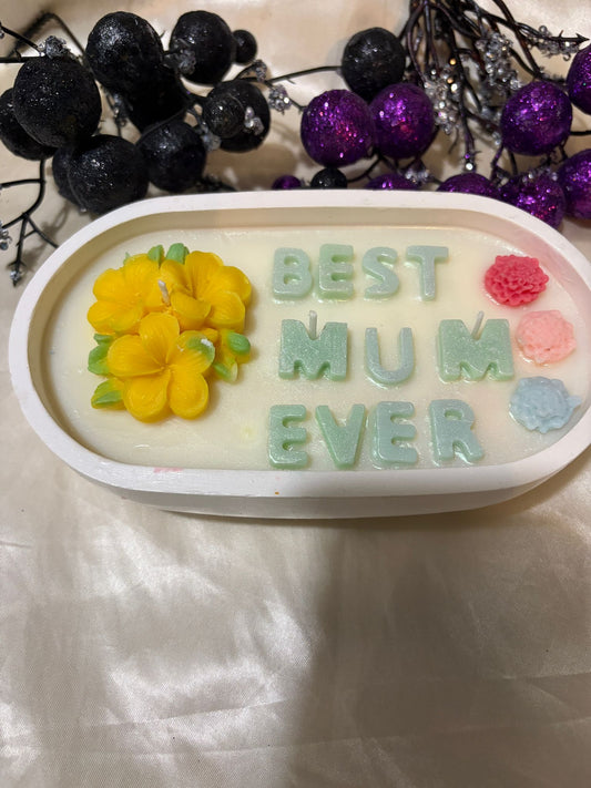 Best Mum Ever Floral Candle - Mother's Day Gift