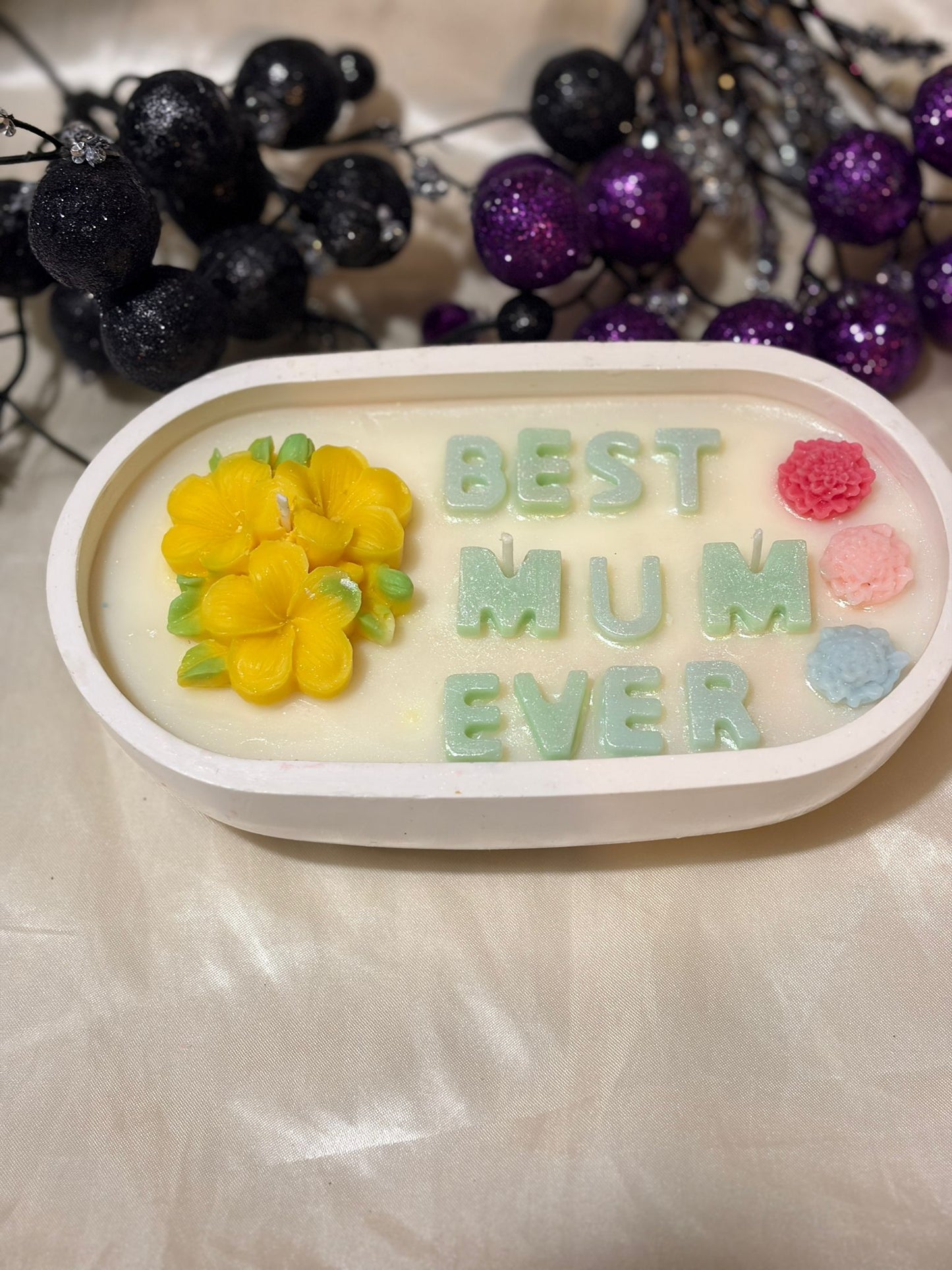 Best Mum Ever Floral Candle - Mother's Day Gift