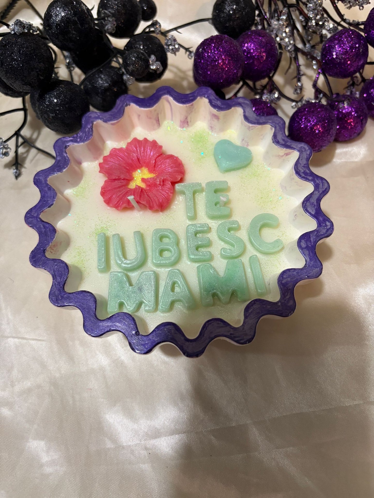 Te Iubesc Mami Floral Candle - Mother's Day Gift