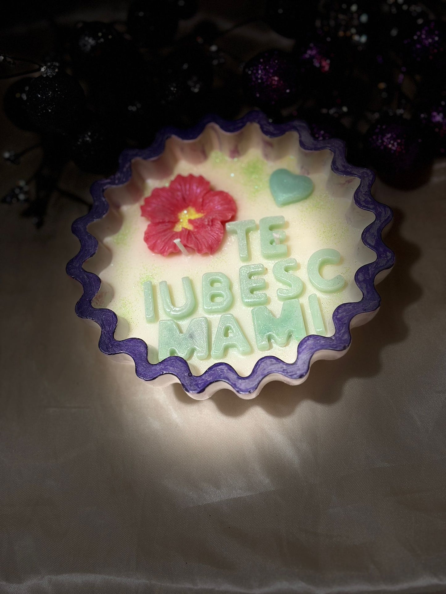 Te Iubesc Mami Floral Candle - Mother's Day Gift