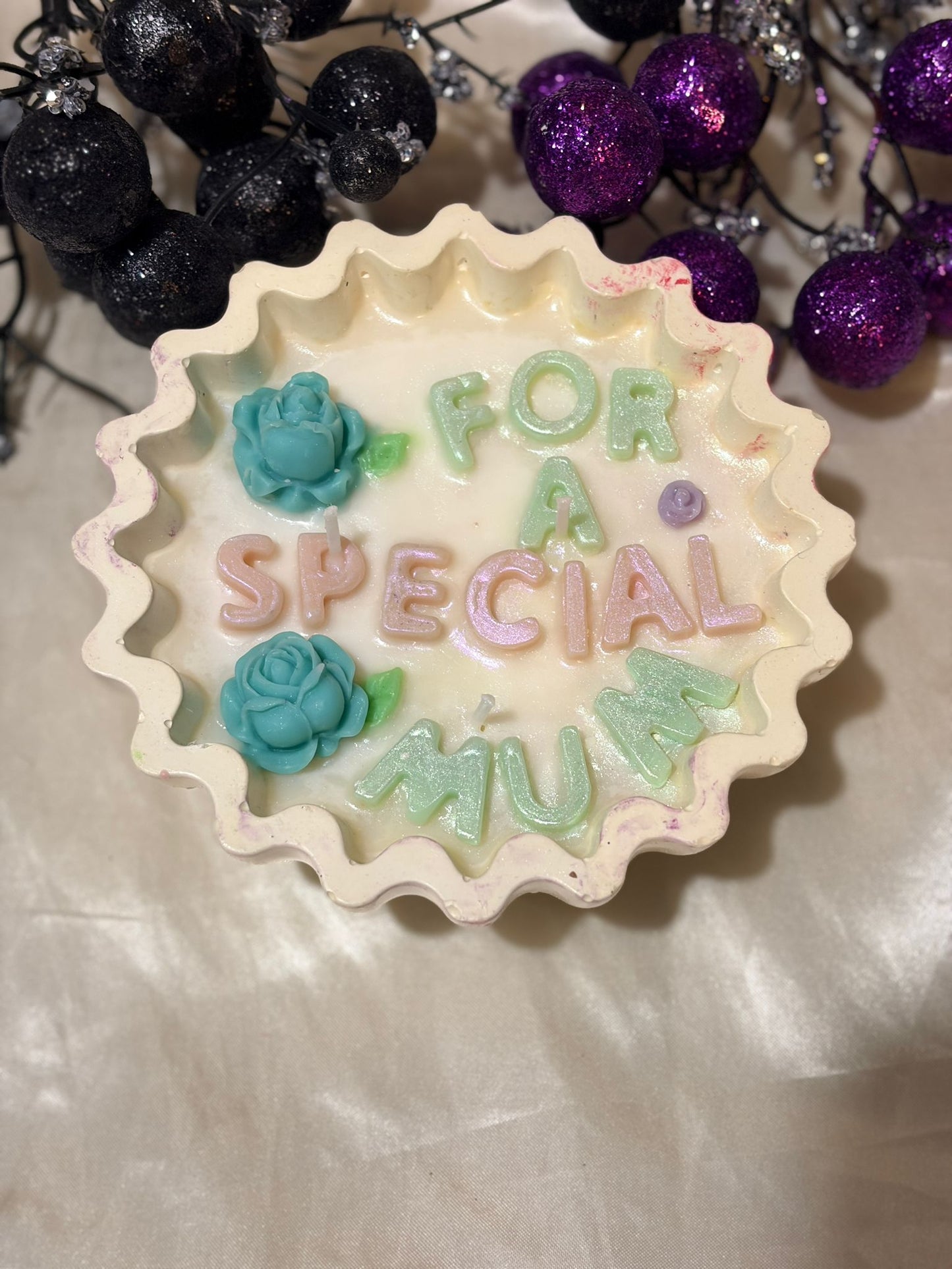 For a Special Mum Floral Candle - Mother's Day Gift