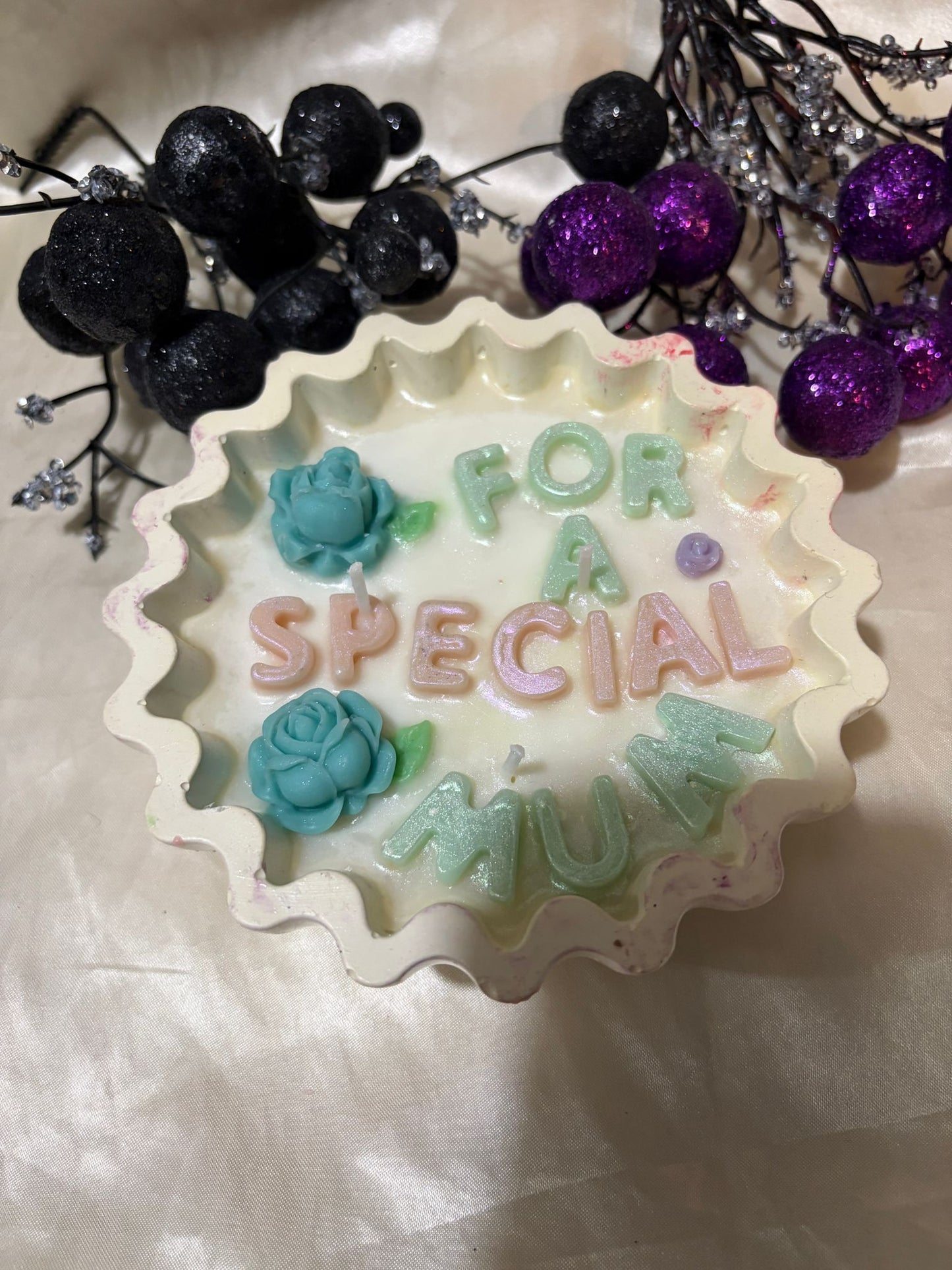 For a Special Mum Floral Candle - Mother's Day Gift