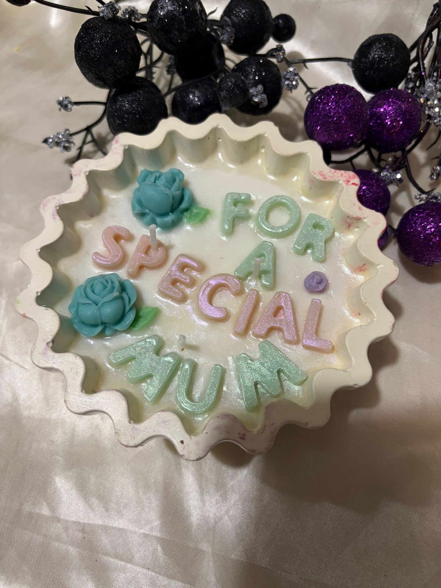 For a Special Mum Floral Candle - Mother's Day Gift