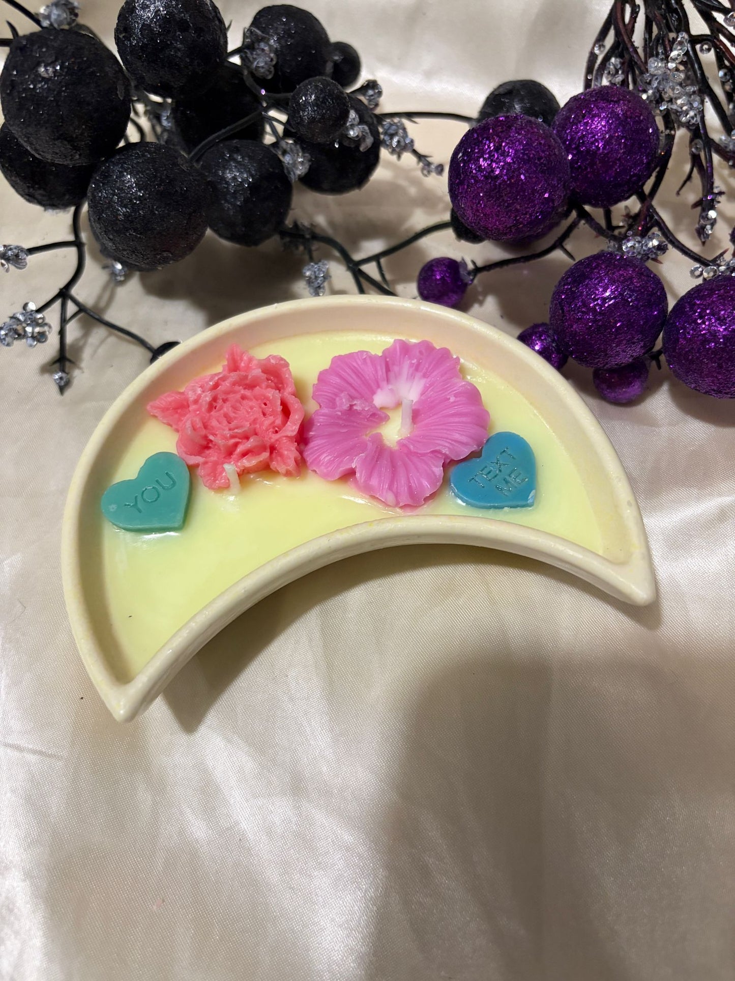 Floral Moon Candle - Pink Blossom - Mother's Day Gift