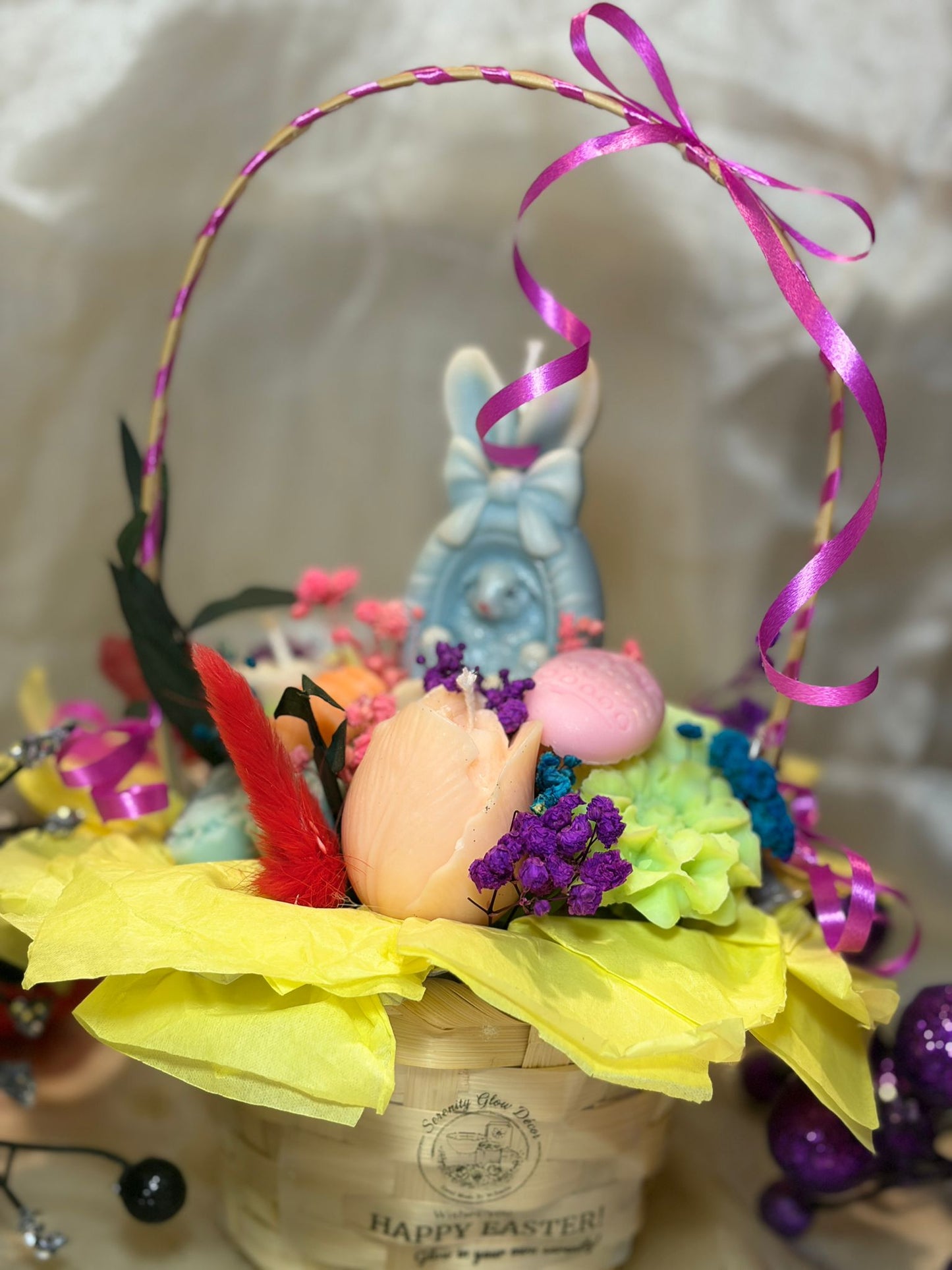 Easter Candle Basket Arrangement