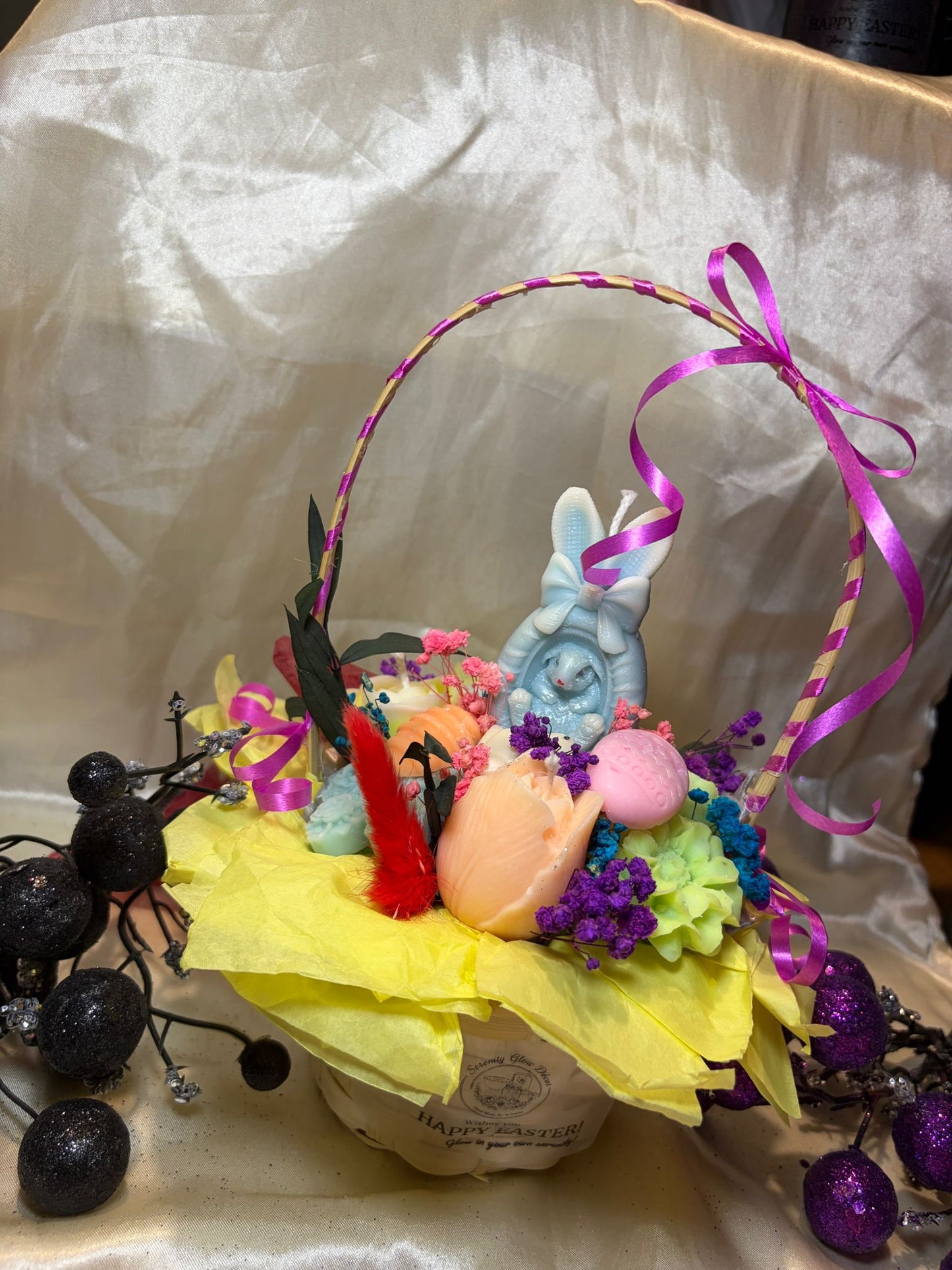 Easter Candle Basket Arrangement
