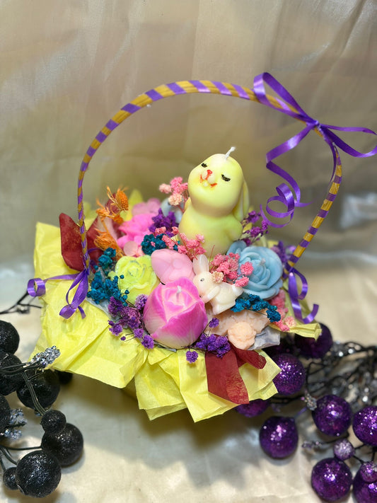 Easter Candle Basket Arrangement