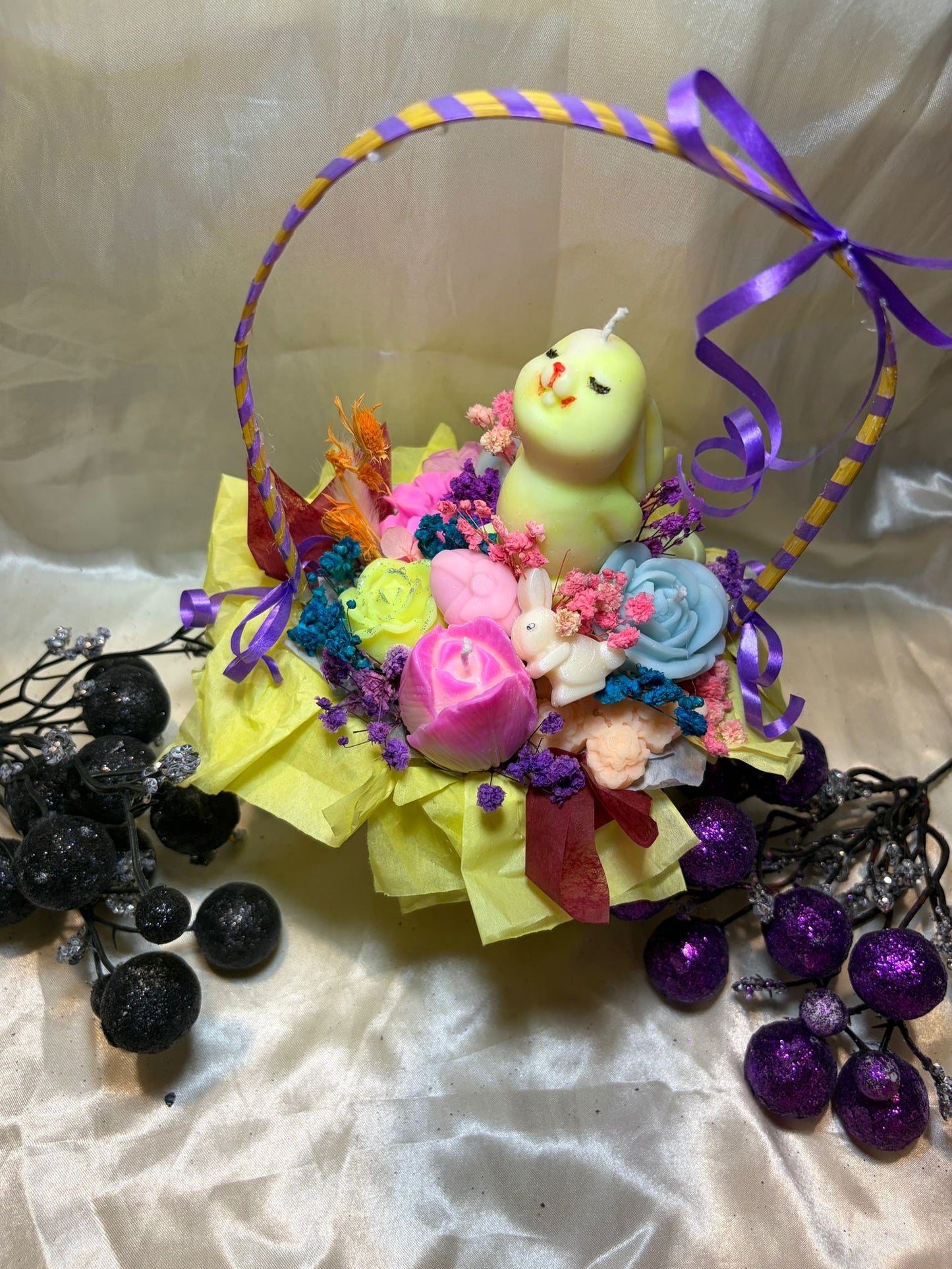 Easter Candle Basket Arrangement