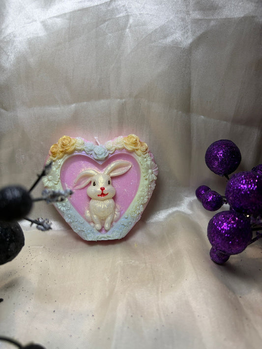 Easter Heart Bunny Candle