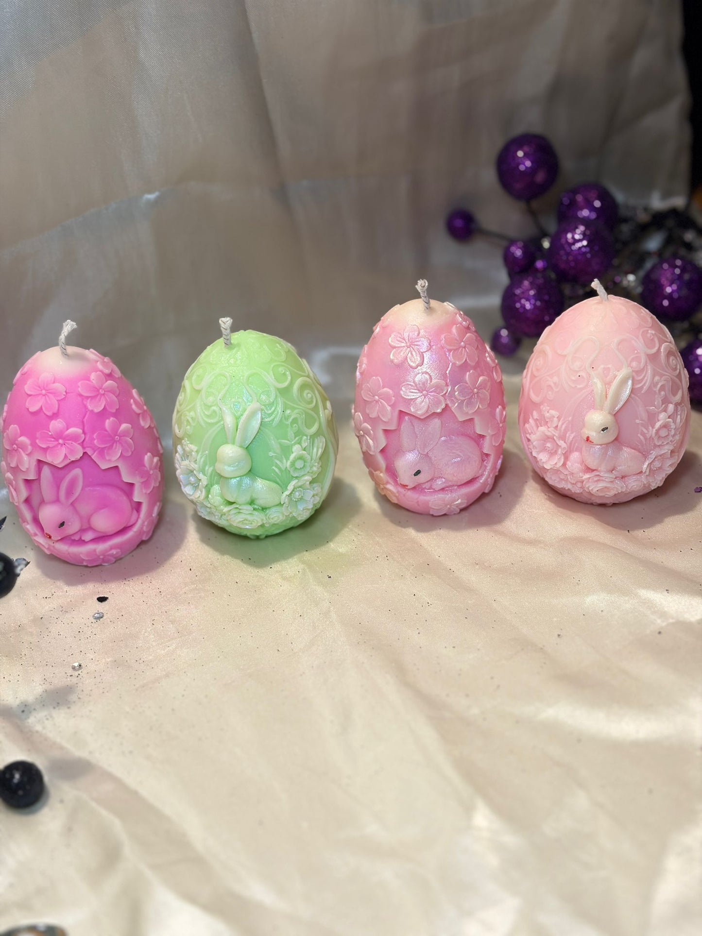 Easter Egg Candle – Floral Bunny