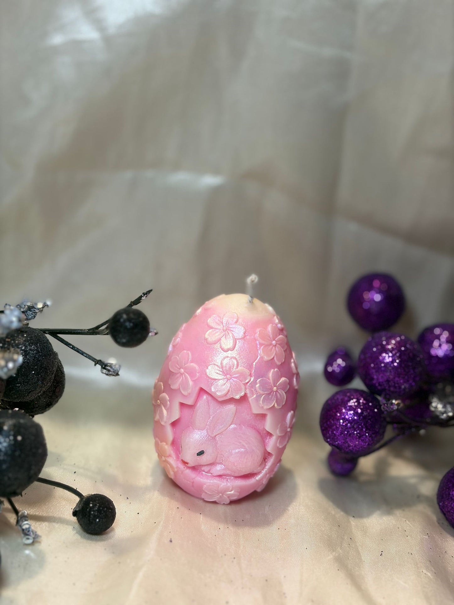 Easter Egg Candle – Floral Bunny