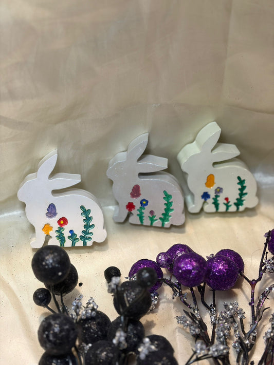 Easter Bunny Decoration – Hand-Painted Floral