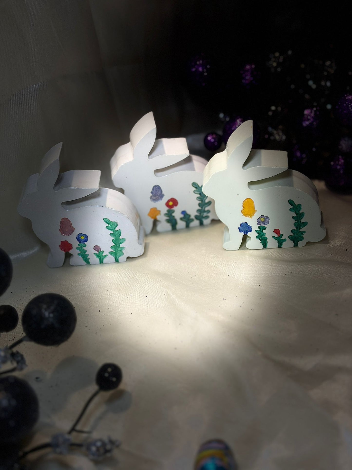 Easter Bunny Decoration – Hand-Painted Floral